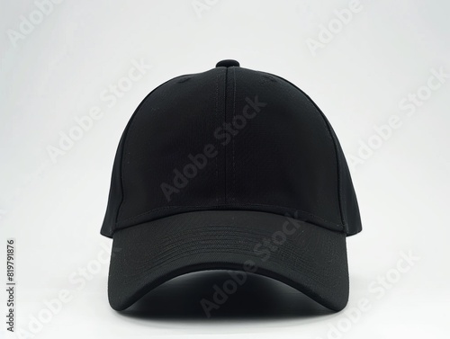 a black baseball cap on the white background 