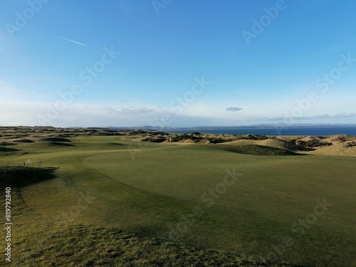 Obraz na plátne Aerial view of Fairmont St Andrews Torrance Course golf course, located in Scotland