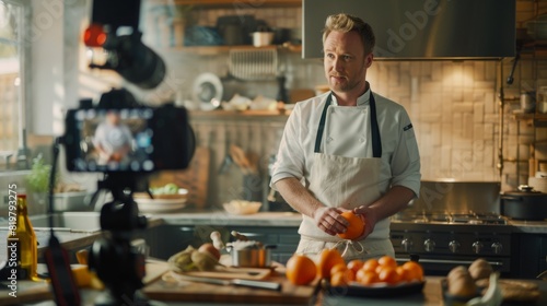 Chef Filming a Cooking Show photo