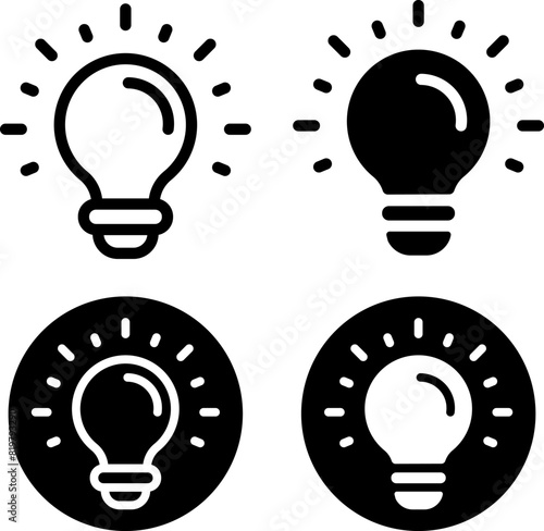 光る電球　アイコンセット