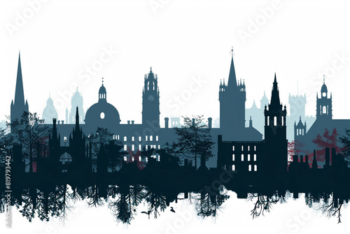 Cambridge city vector skyline silhouette illustration