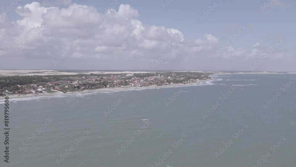 An aerial view of Praia Da Baleia, Itapipoca, Brazil on a sunny day An aerial view of Praia Da Baleia, Itapipoca, Brazil on a sunny day