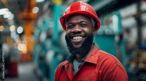 A Happy Industrial Worker Smiling