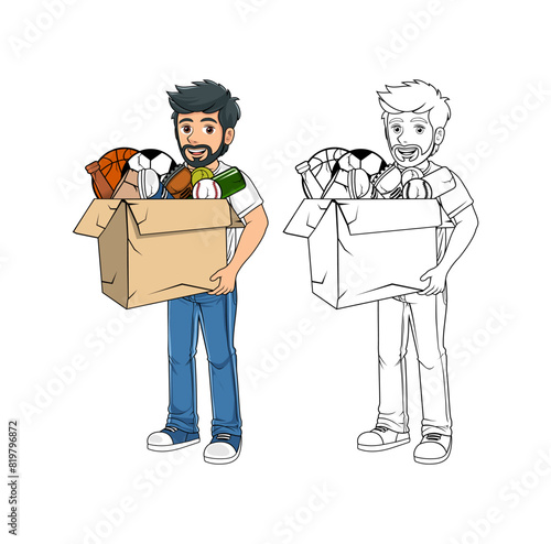 Cartoon Character and Trash Design Illustration vector eps format , suitable for your design needs, logo, illustration, animation, etc.