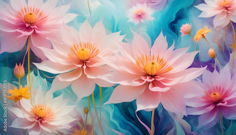 Vibrant Floral Fantasy, A Symphony of Blue and Purple Blooms Vibrant Floral Fantasy, A Symphony of Blue and Purple Blooms