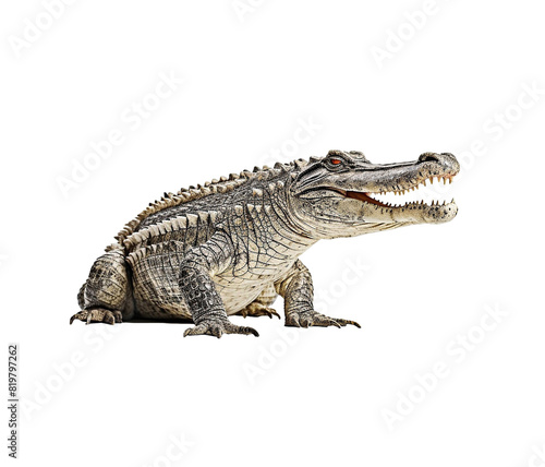 Siamese crocodile isolated on transparent background