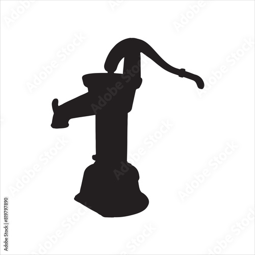 Old hand pump silhouette isolated on white background. Hand pump icon vector illustration design.