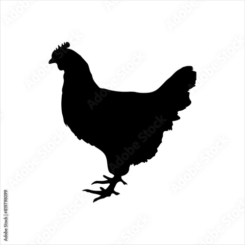 Chicken hen silhouette isolated on white background. Chicken icon vector illustration design.