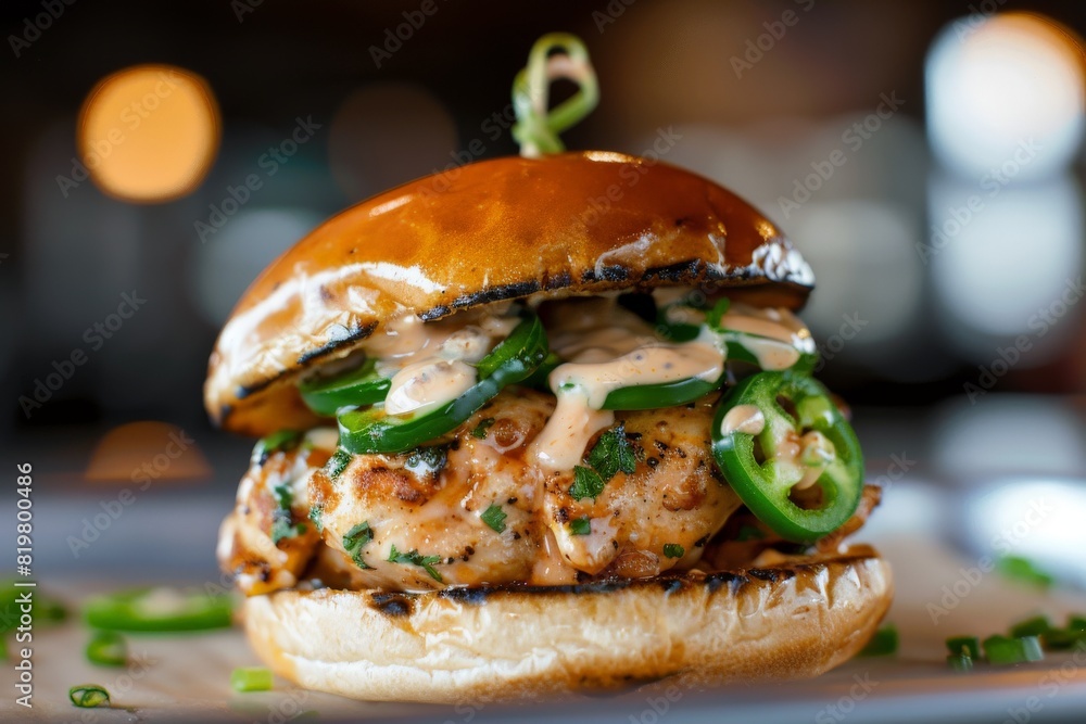 close-up of a delicious juicy burger. Healthy and tasty burger. Beautiful simple AI generated image in 4K, unique. close-up of a delicious juicy burger. Healthy and tasty burger. Beautiful simple AI generated image in 4K, unique.