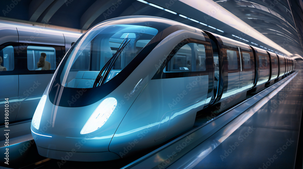 Fototapeta premium Futuristic Metro Train Concept