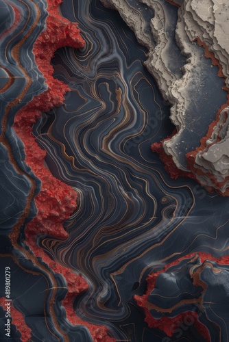 Abstract Marble Stone Pattern Texture with Gold and Multicolored Accents