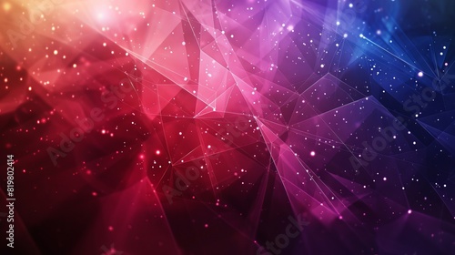 Geometric polygonal mesh lines background with abstract technology photo