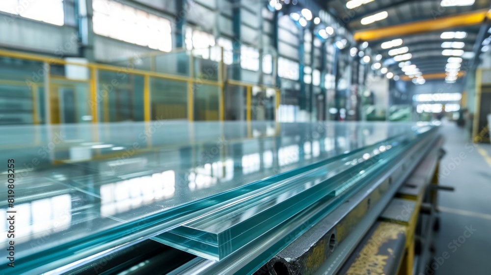Obraz premium Glass Factory produces a variety of transparent glass thicknesses.