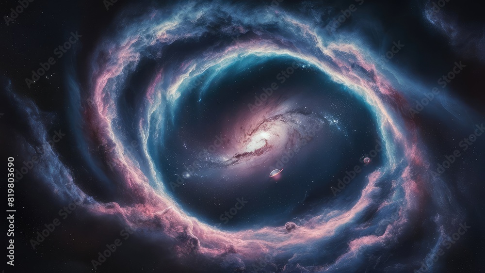 Space nebula and galaxy Space nebula and galaxy