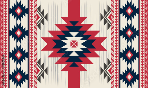 Navajo tribal vector seamless pattern. Native American ornament. Ethnic South Western decor style. Boho geometric ornament. Vector seamless pattern. Mexican blanket, rug. Woven carpet illustration
