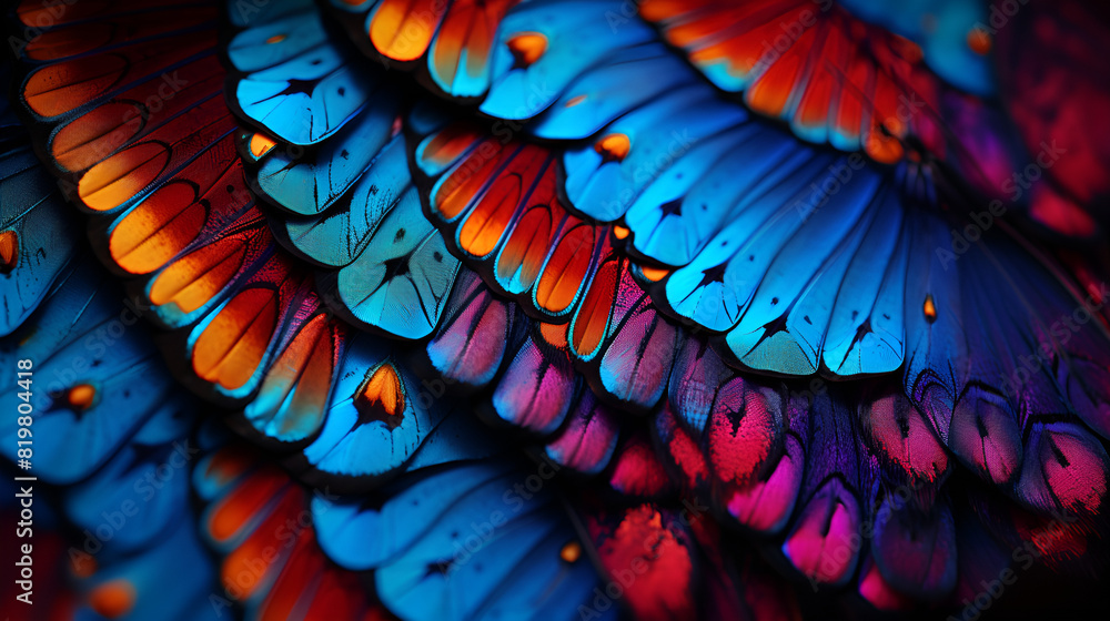 macro shot of vibrant butterfly wings
