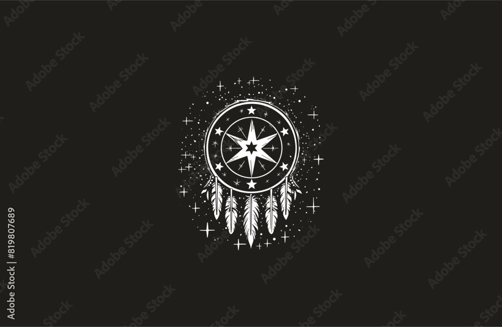 Star feather style logo icon design template flat vector Star feather style logo icon design template flat vector