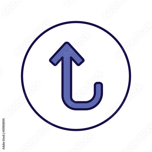 turn up icon with white background vector stock illustration