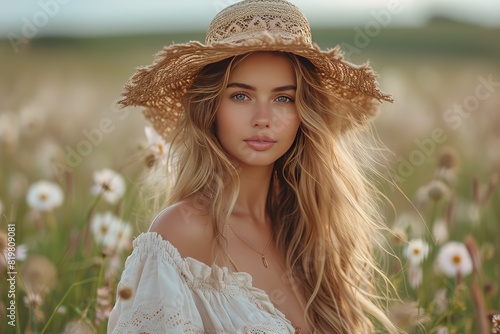 Boho-Chic Maxi Dress A flowing boho-chic maxi dress, showcasing a relaxed and free-spirited fashion style