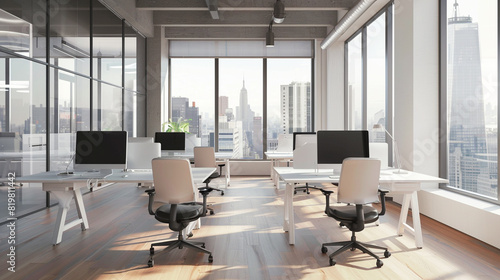White office interior with chairs