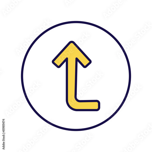 turn up icon with white background vector stock illustration