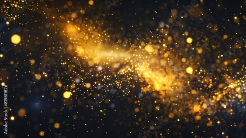 Christmas abstract pattern with sparkly magic dust particles. PNG file. Sparkling yellow sparks glitter special light effect. Sparkles on transparent background. PNG file.