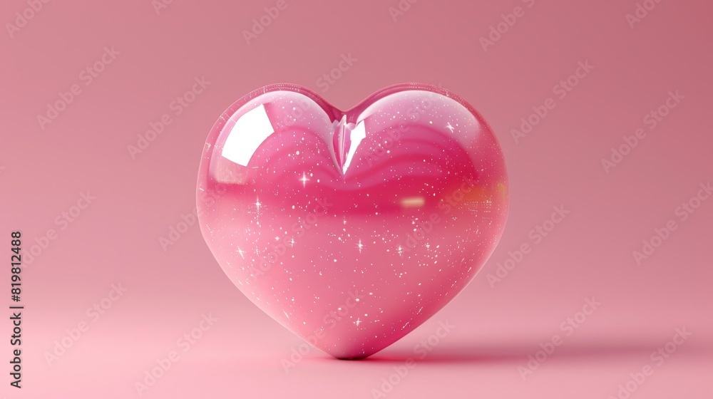 Detailed 3D heart with sparkly hearts. Valentine's Day emoji. Pink heart emoticon. Feelings of love. Cartoon creative design icon isolated. Detailed 3D heart with sparkly hearts. Valentine's Day emoji. Pink heart emoticon. Feelings of love. Cartoon creative design icon isolated.
