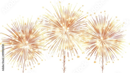 Backgrounds of gold fireworks in a PNG format