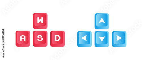 Keyboard arrows and wasd buttons seet