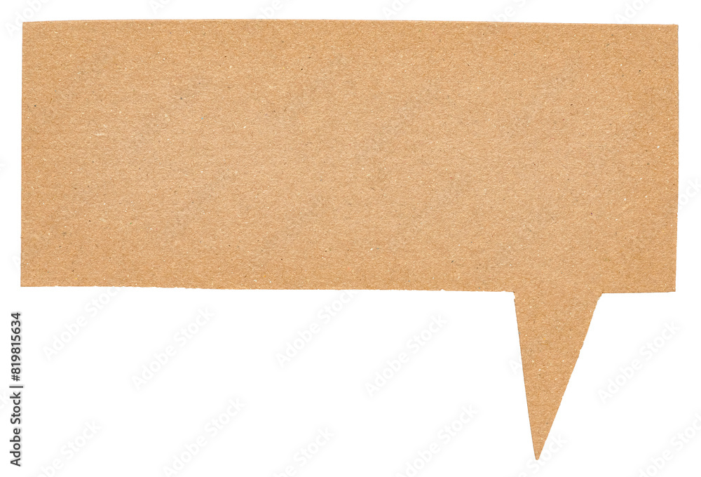 Blank cut out brown cardboard paper speech bubble of shape with copy space for text on transparent png background design element
Blank cut out brown cardboard paper speech bubble of shape with copy space for text on transparent png background design element