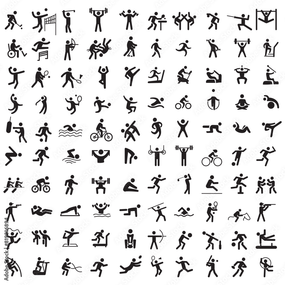 Sports icon set. Shapes Sports, Sports icon collection, Active lifestyle people and icon set, runners active lifestyle icons. Sports icon set. Shapes Sports, Sports icon collection, Active lifestyle people and icon set, runners active lifestyle icons.