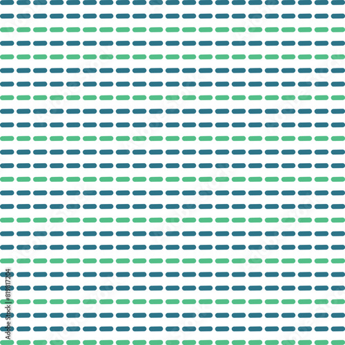 Intermittent dashes or long dots, are arranged in colored rows.