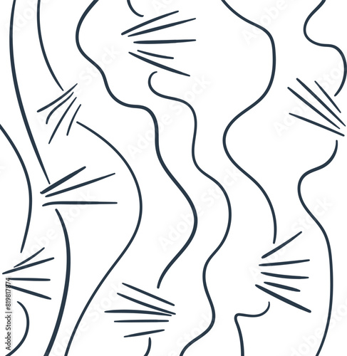 Wavy vertical lines are trimmed with horizontal needles in the form of bunches.