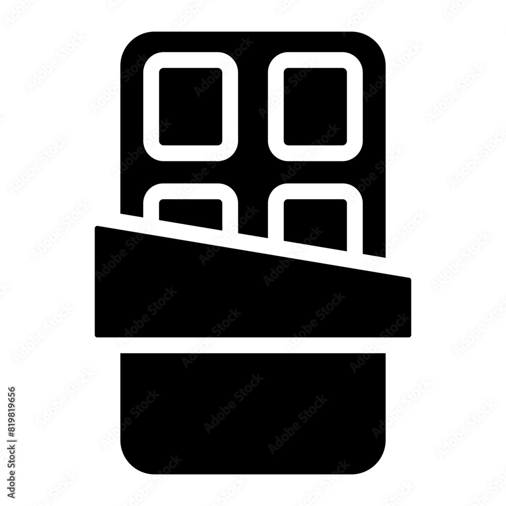 Chocolate bar with squares in wrapper vector icon for apps and websites Chocolate bar with squares in wrapper vector icon for apps and websites