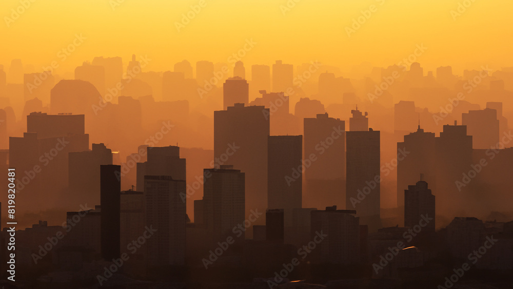 building city shadow sunset office building background business city with sunset urban in the shadow land