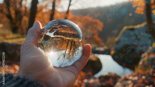 A person holding a crystal ball. Ideal for mystical and fortune-telling concepts
