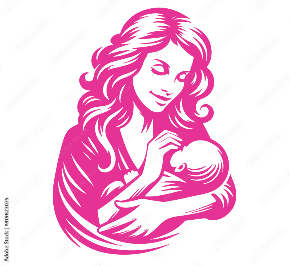 Maternal embrace - mothers love vector image Maternal embrace - mothers love vector image