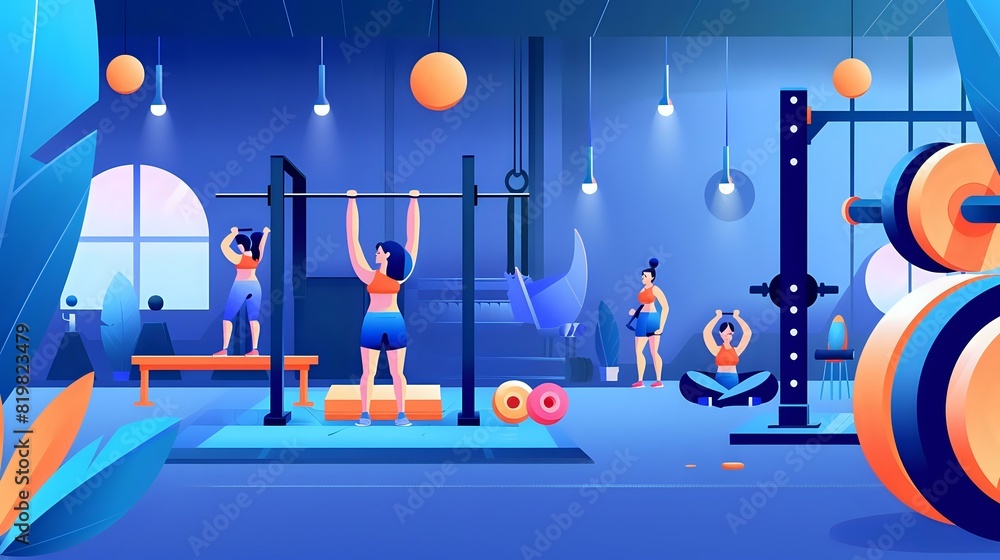 Thriving CrossFit Community: Woman Exuding Joy and Resilience in Fitness Routine Thriving CrossFit Community: Woman Exuding Joy and Resilience in Fitness Routine