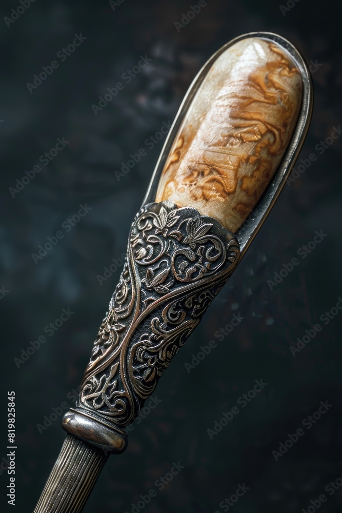 A wooden stick with a beautifully carved handle. Ideal for rustic or traditional themed designs A wooden stick with a beautifully carved handle. Ideal for rustic or traditional themed designs