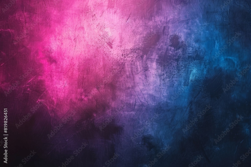 Obraz premium Dark abstract background with UV neon glow, blurred light lines, waves. Blue-pink neon light. Beautiful simple AI generated image in 4K, unique.