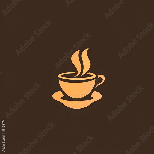 Coffee logo solid background
