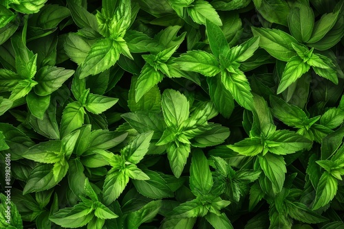 Stevia texture background, sweet leaf pattern, stevia rebaudiana banner, sugar substitute mockup photo