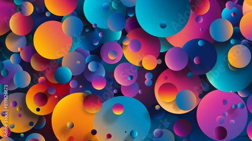 Modern background with volume color circles photo