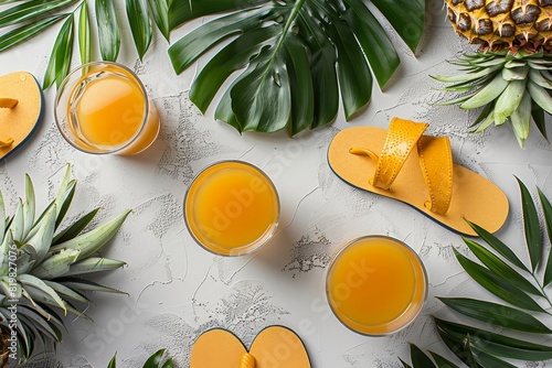 Refreshing pineapple juice. A delicious summer drink.