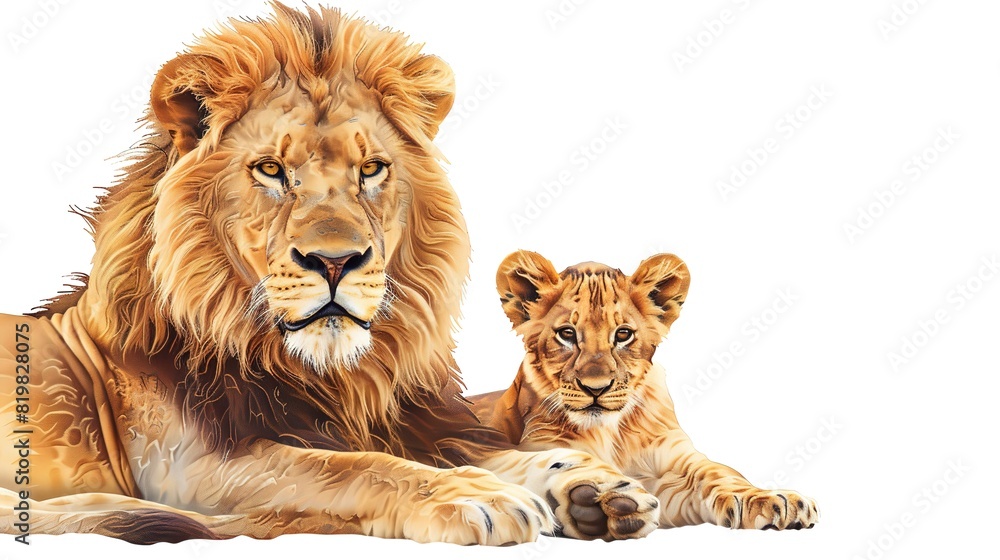 Eyecatching View of wild lions in nature Eyecatching View of wild lions in nature