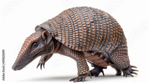 A toy armadillo figurine isolated on a white background. Perfect for animal lovers or educational projects