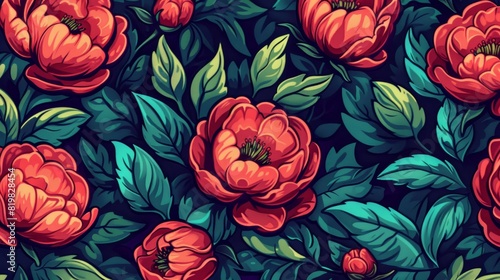 A retro floral background with flowers. Used for covers  book covers  and advertising.