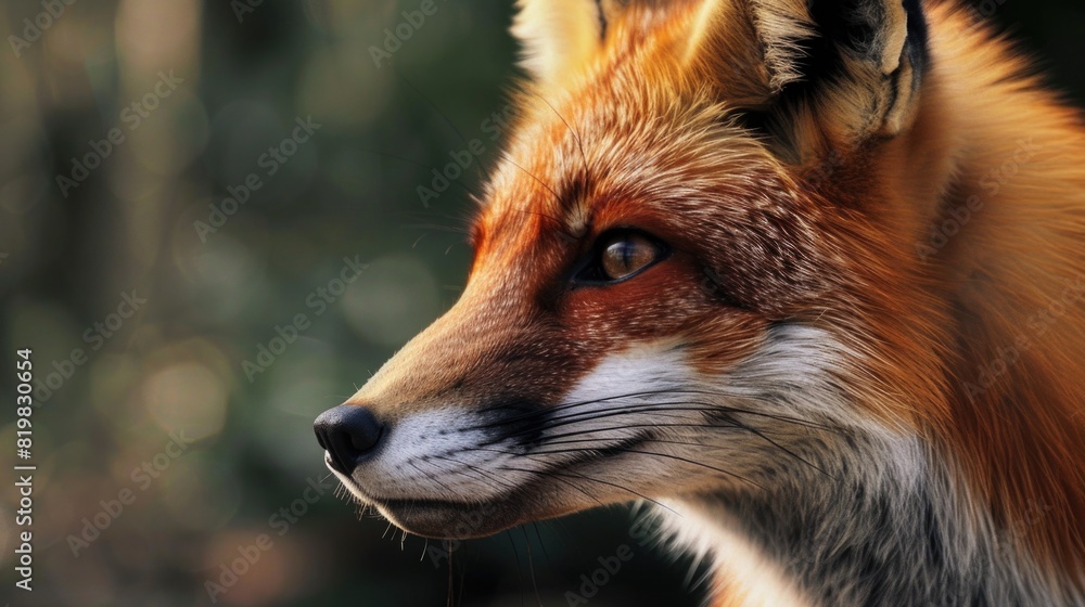 Obraz premium Detailed close-up of a red fox's face. Suitable for wildlife and animal themes