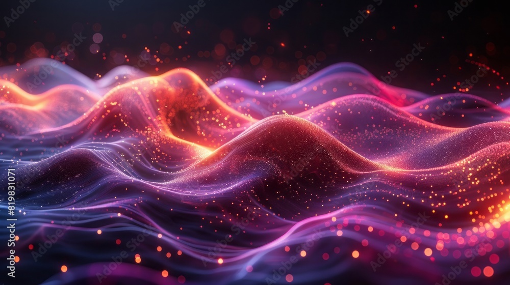 Energy lines, glowing waves in the dark, vector abstract background. Energy lines, glowing waves in the dark, vector abstract background.