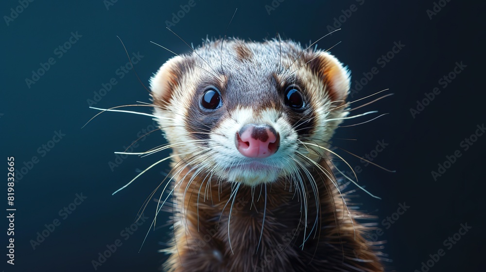 Magnificent A Ferret portrait, wildlife photography